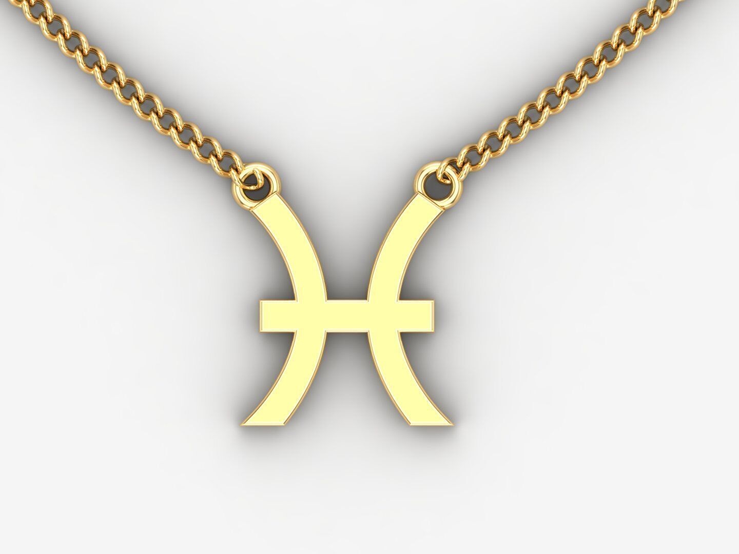 Pisces Zodiace Pendant V1 3D print model_2