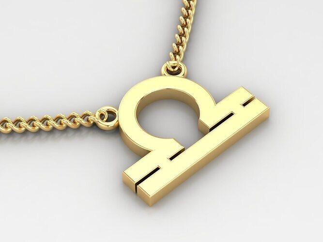 Libra Zodiace Pendant V1 3D print model