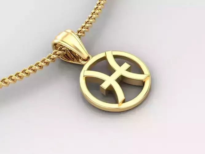 Pisces Zodiace Pendant V2