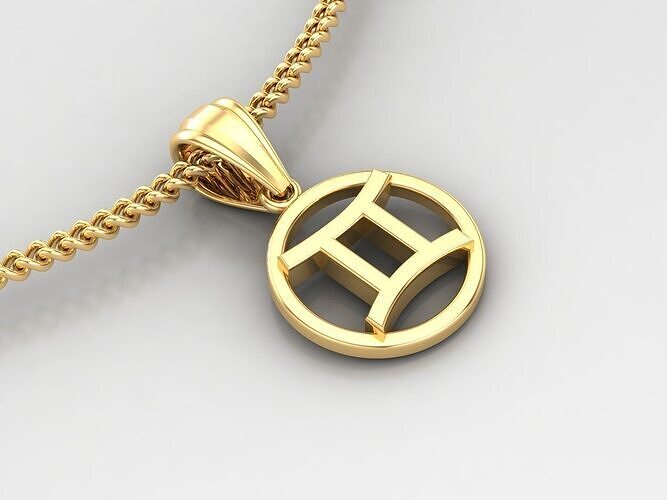 Gemini Zodiace Pendant V2 3D print model