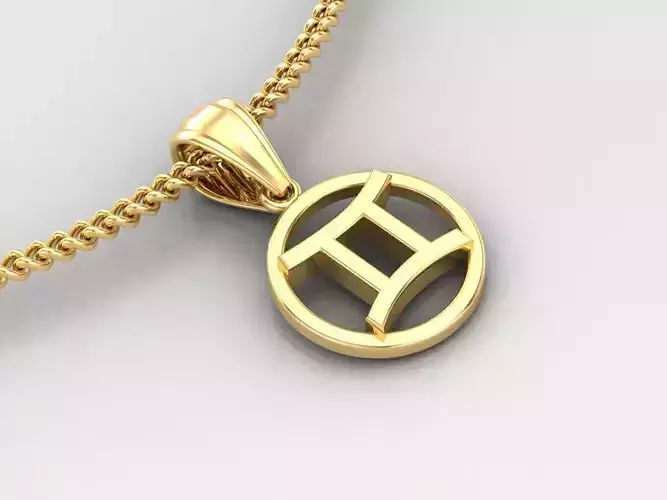 Gemini Zodiace Pendant V2