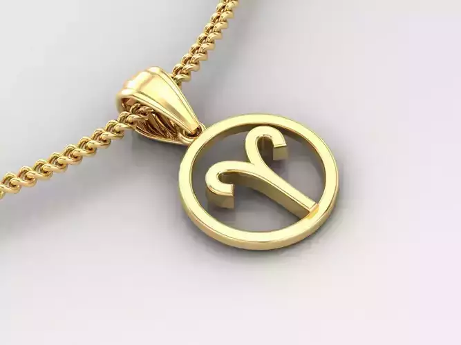 Aries Zodiace Pendant V2