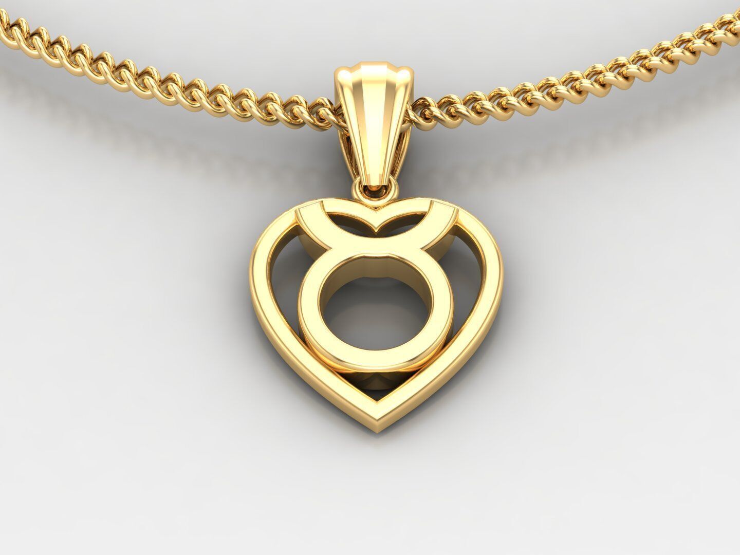 Taurus Zodiace Pendant V3 3D print model_4