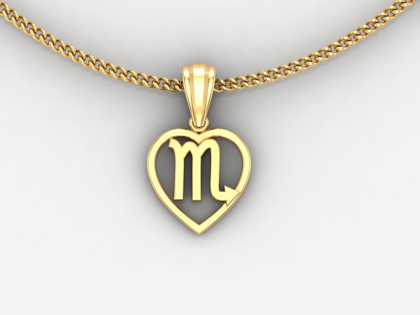 Scorpio Zodiace Pendant V3 3D print model_2