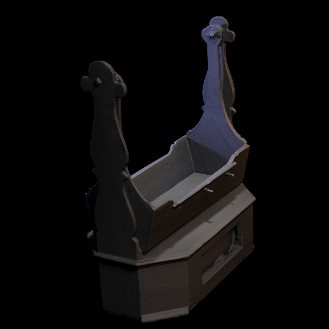 wooden cradle 3D print model_4