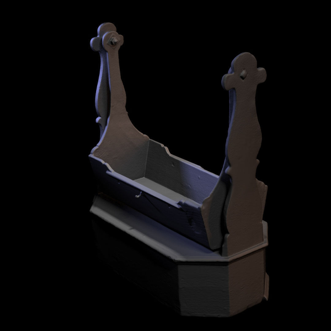 wooden cradle 3D print model_3