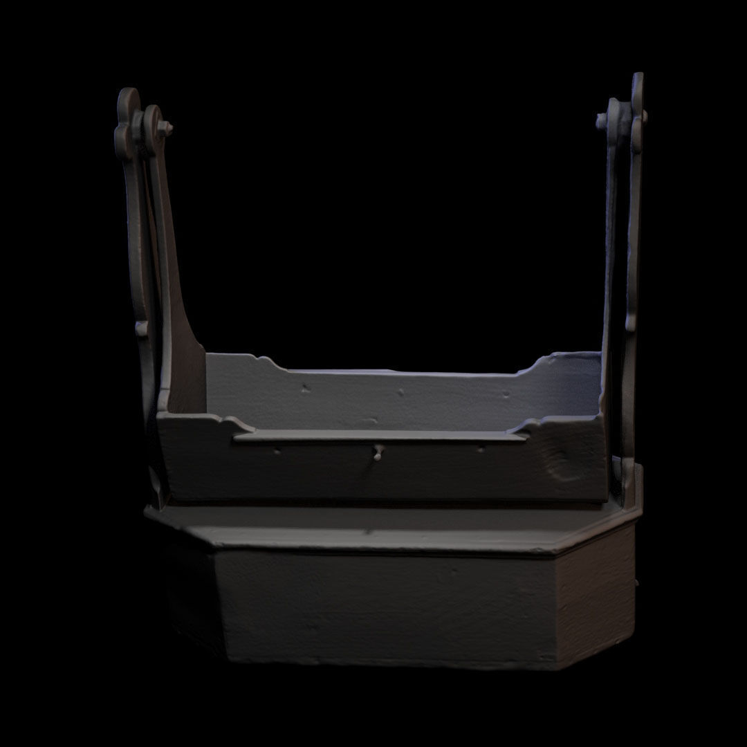 wooden cradle 3D print model_2