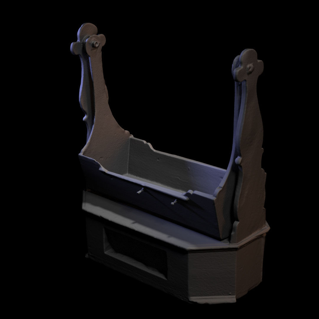 wooden cradle 3D print model_5