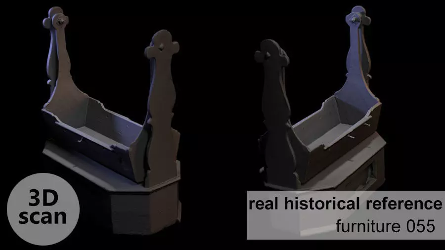 wooden cradle 3D print model_0