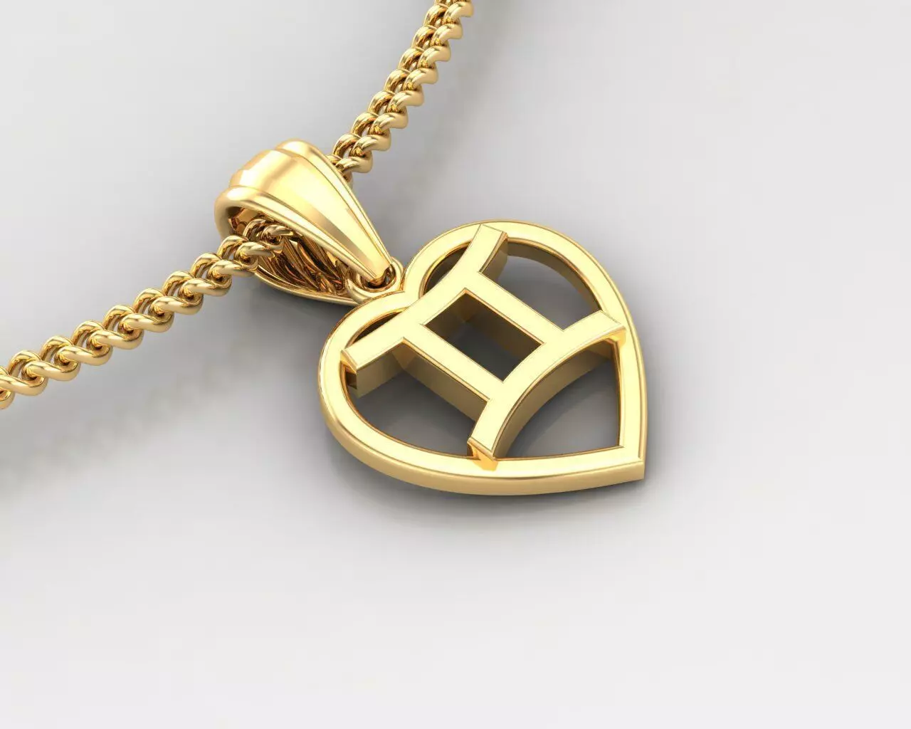 Gemini Zodiace Pendant V3 3D print model_0