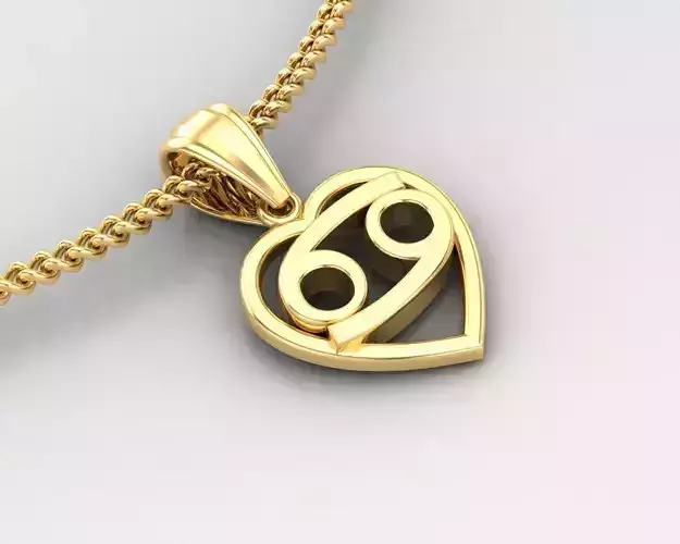 Cancer Zodiace Pendant V3