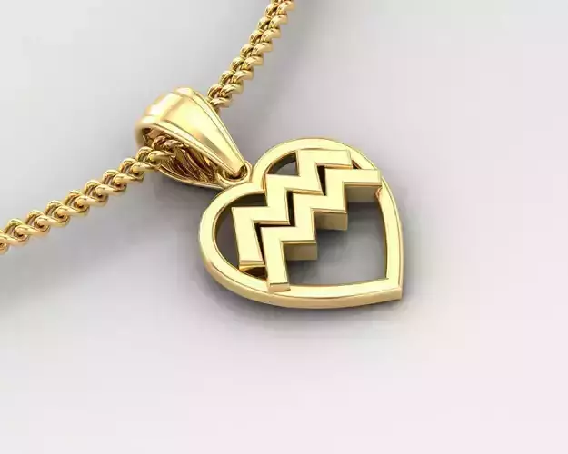 Aquarius Zodiace Pendant V3
