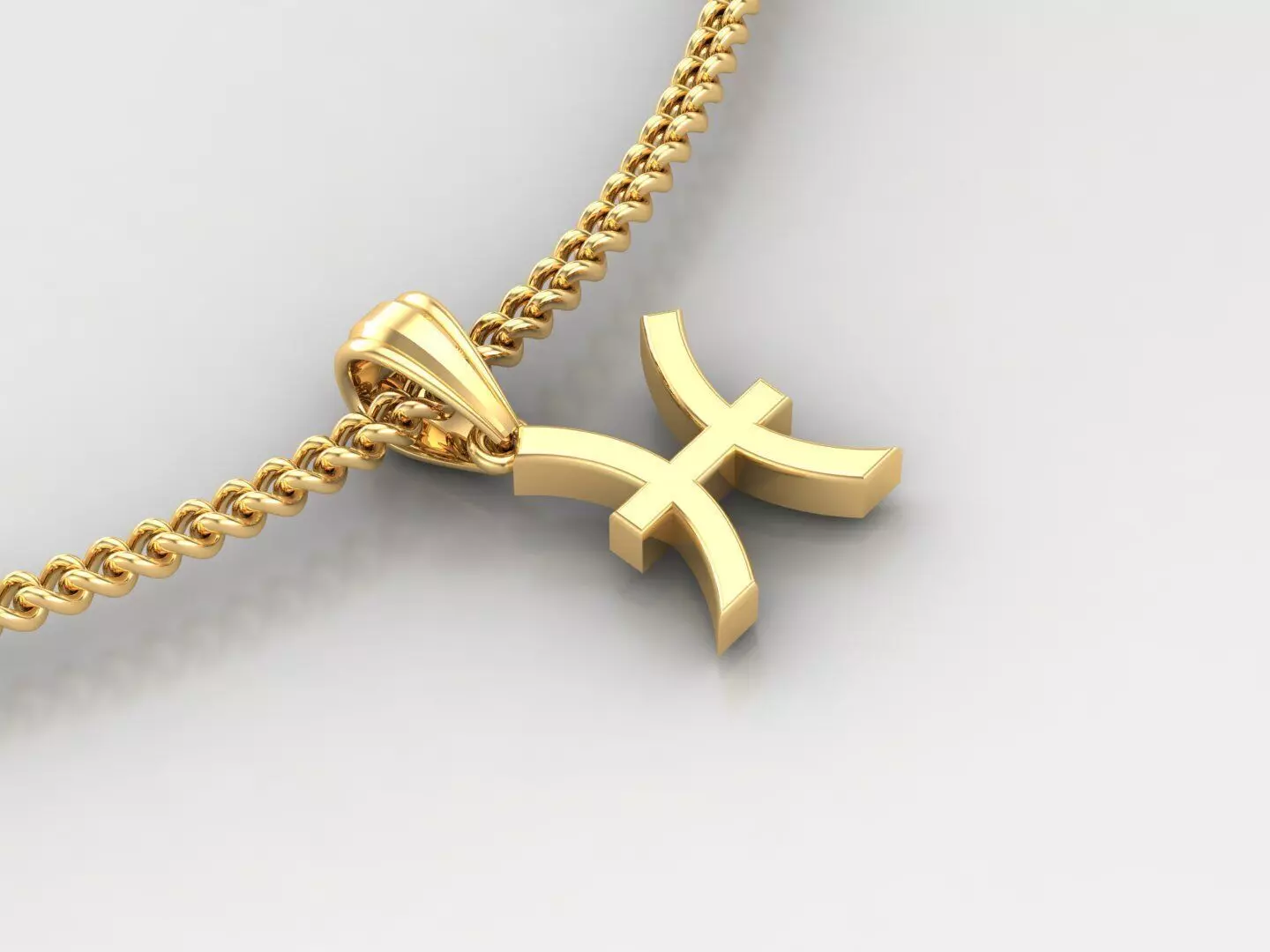 Pisces Zodiace Pendant V4 3D print model_0