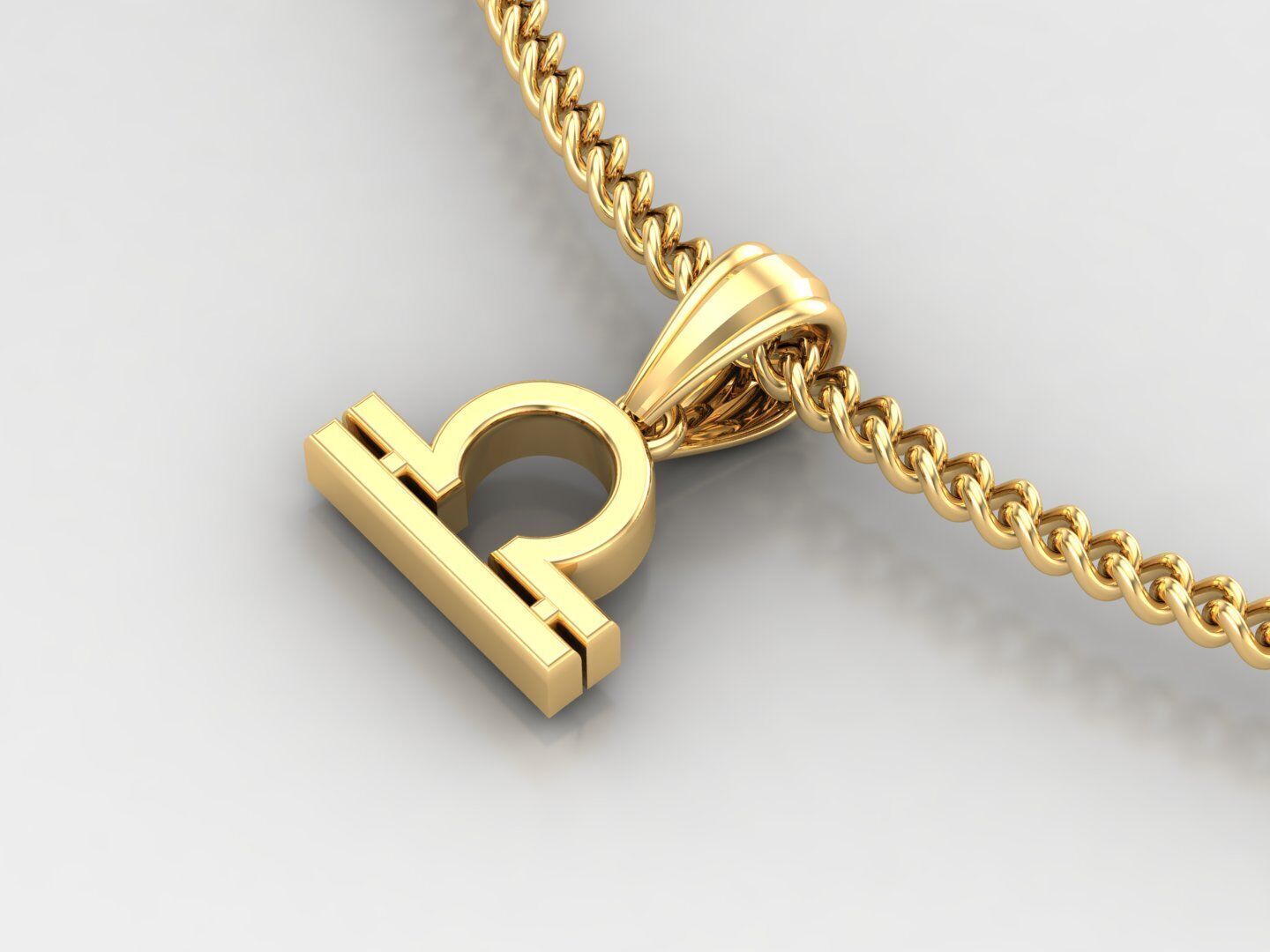 Libra Zodiace Pendant V4 3D print model_3