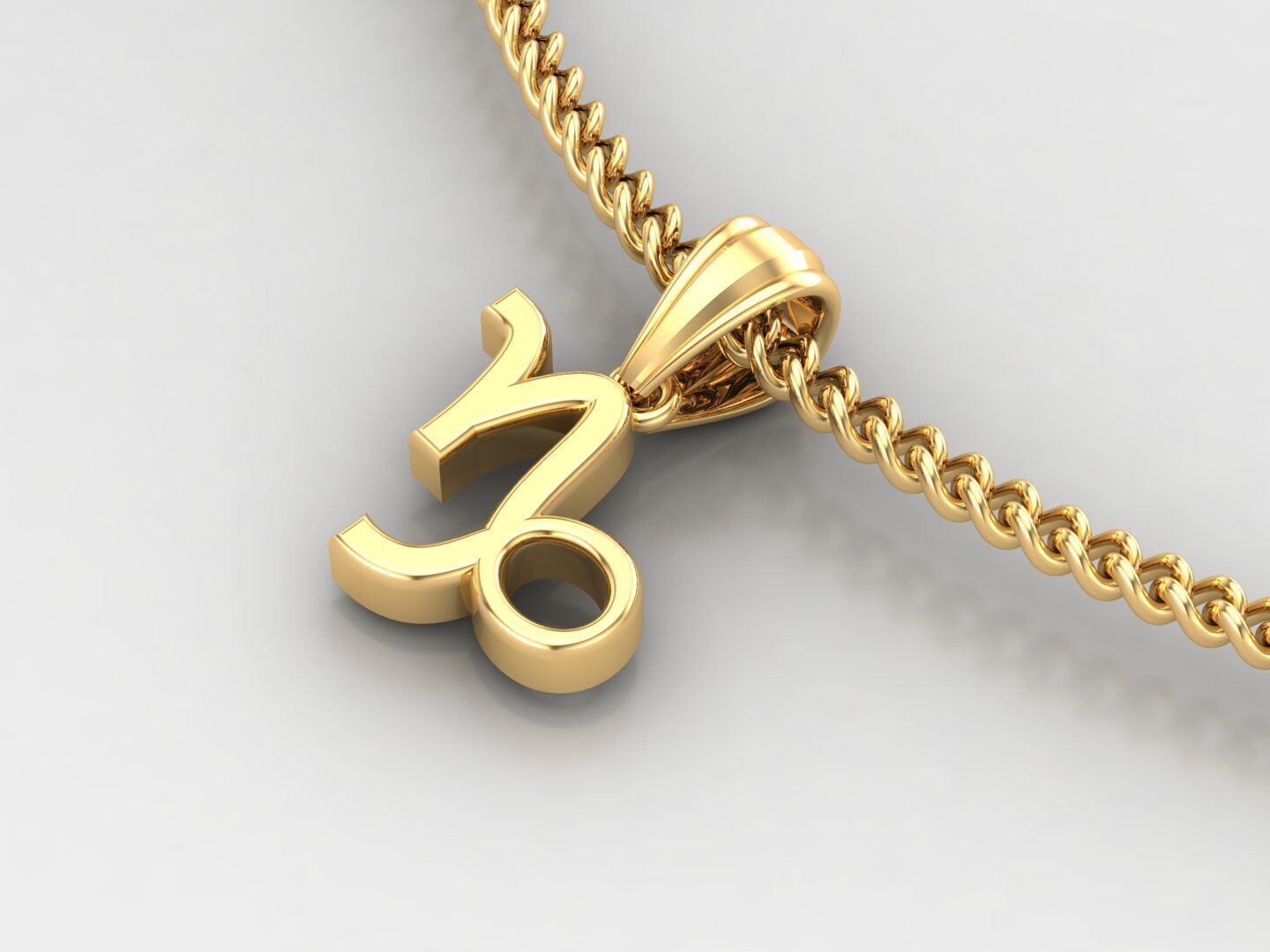Capricom Zodiace Pendant V4 3D print model_3