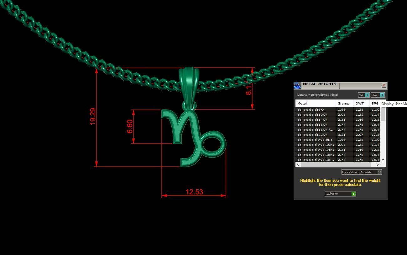 Capricom Zodiace Pendant V4 3D print model_1