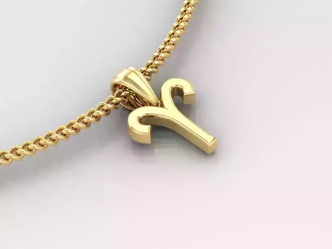 Aries Zodiace Pendant V4