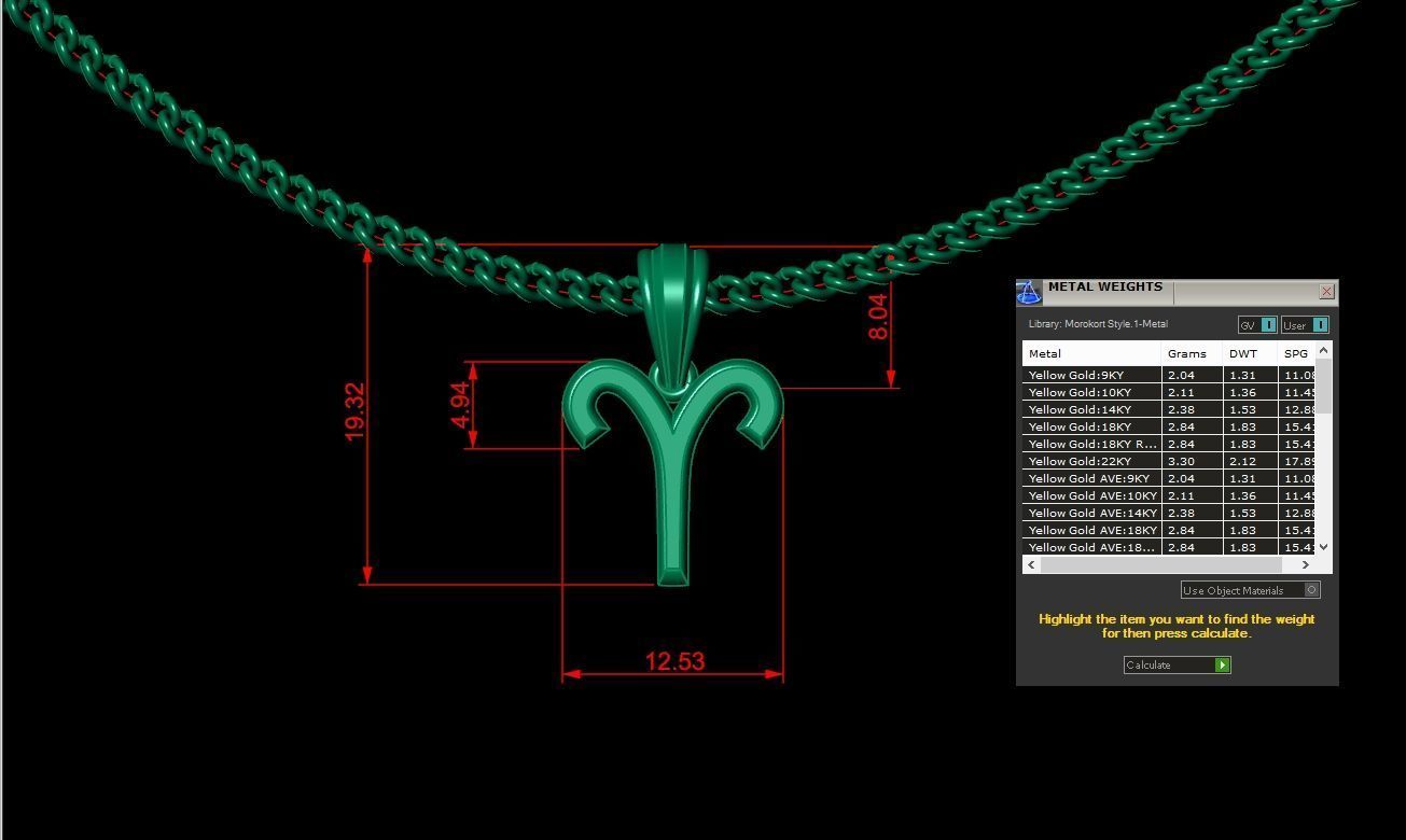 Aries Zodiace Pendant V4 3D print model_1