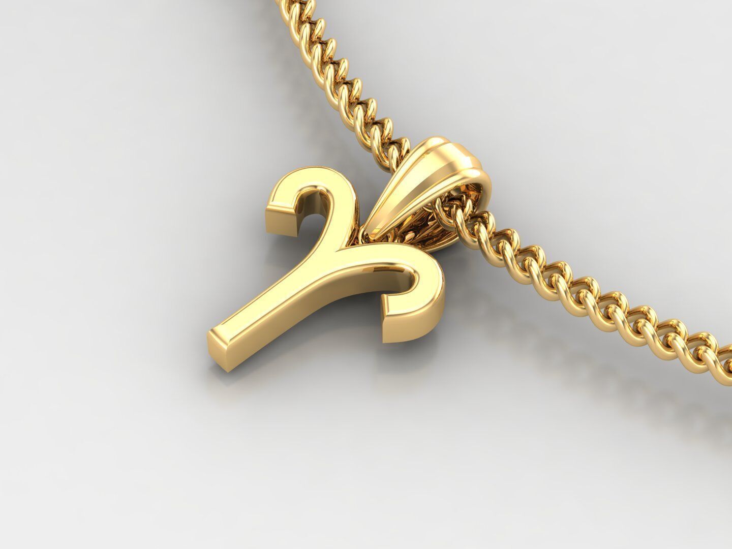 Aries Zodiace Pendant V4 3D print model_3