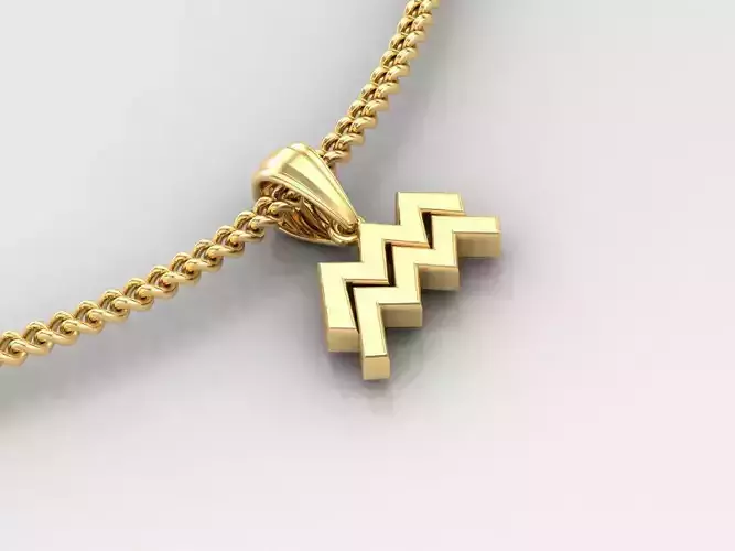 Aquarius Zodiace Pendant V4