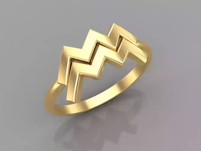 Aquarius Ring Zodiace  V1