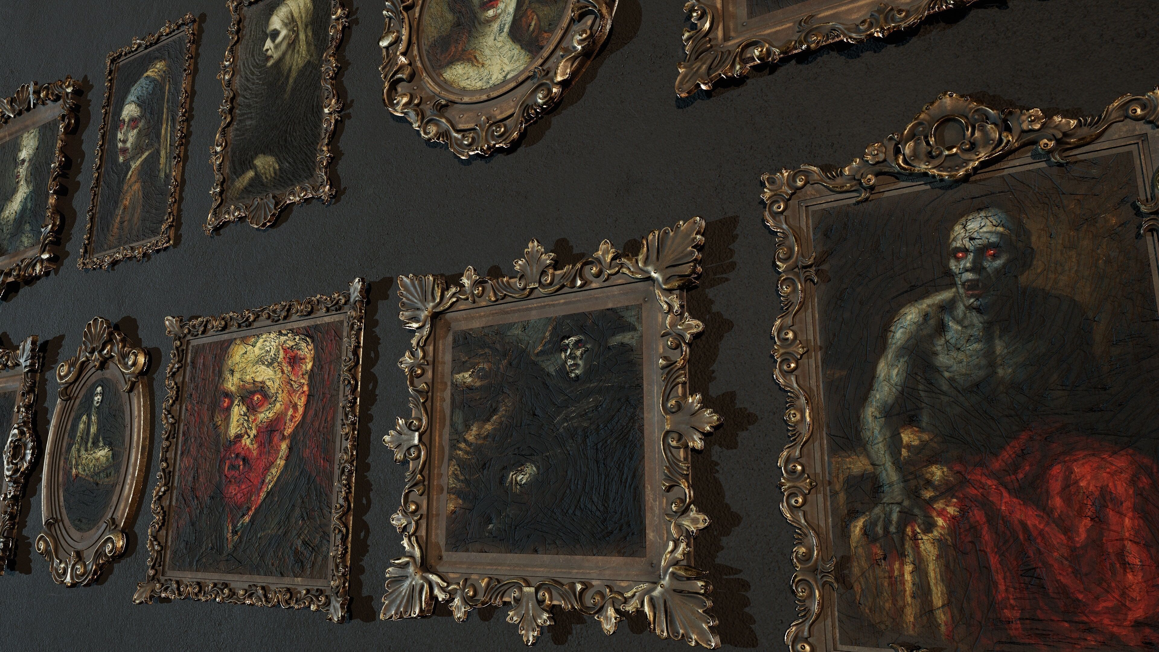 Frame Pack Vol 02 Vampire Portrait Series Low-poly 3D model_5