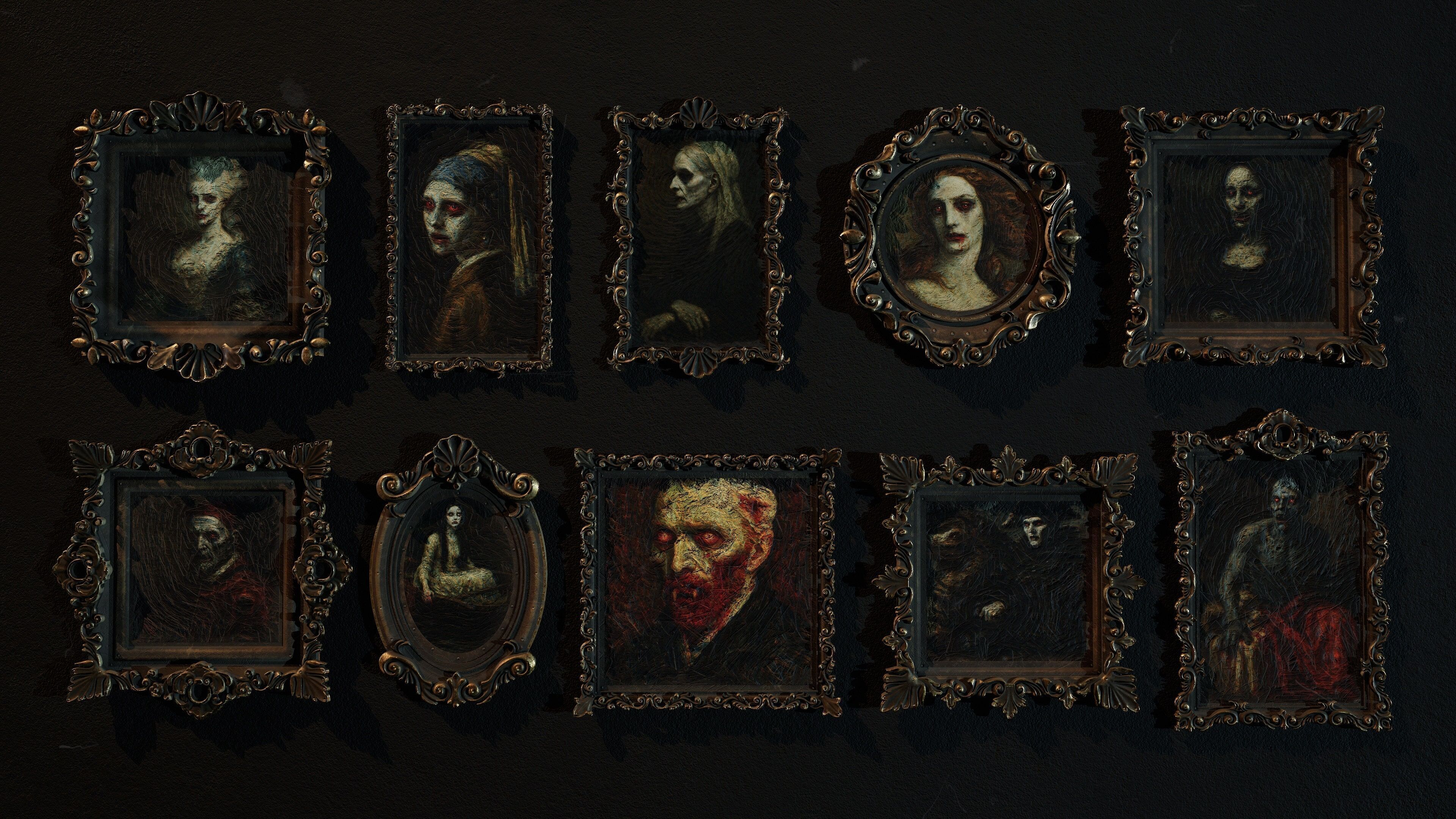 Frame Pack Vol 02 Vampire Portrait Series Low-poly 3D model_9