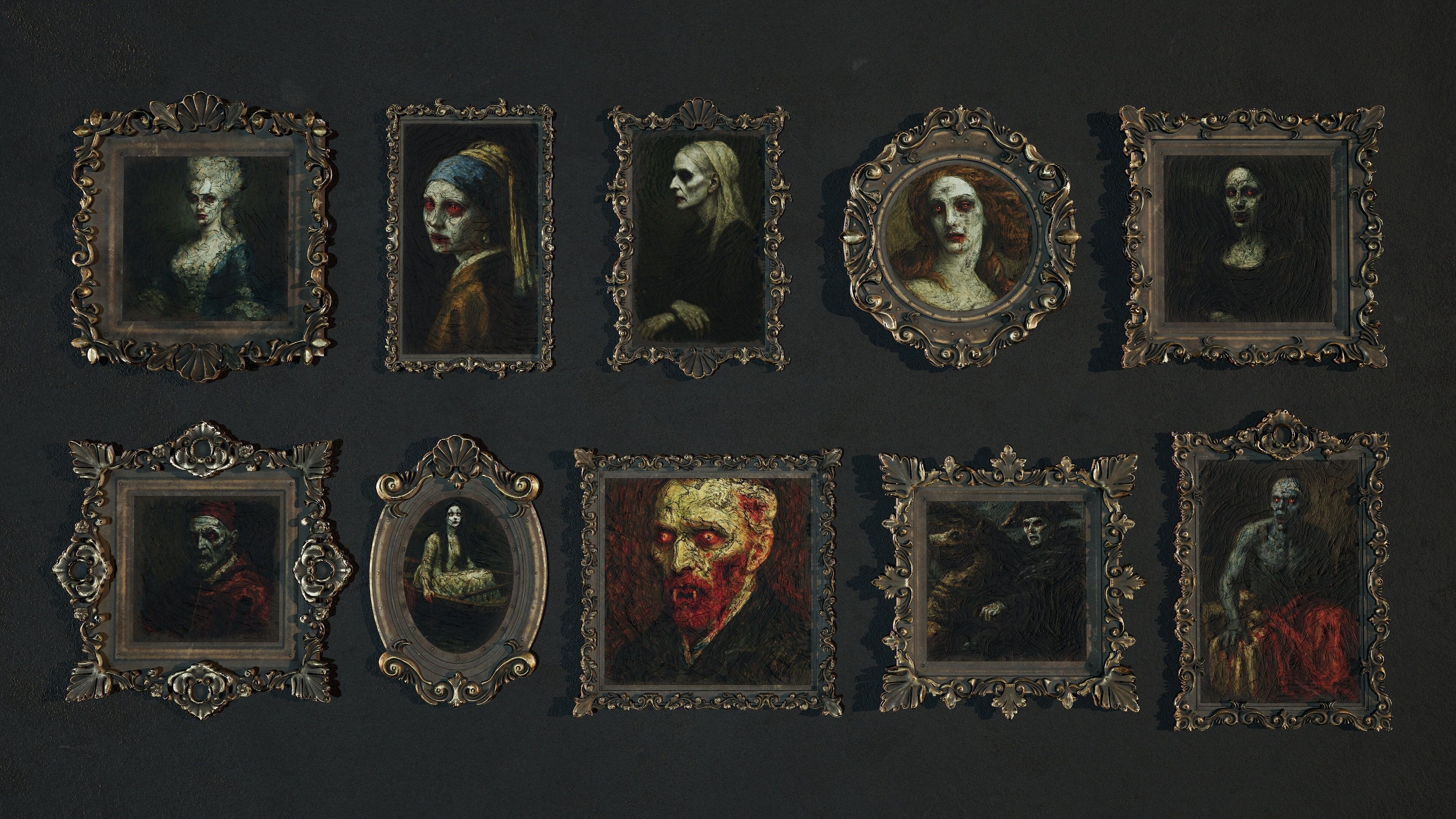 Frame Pack Vol 02 Vampire Portrait Series Low-poly 3D model_3