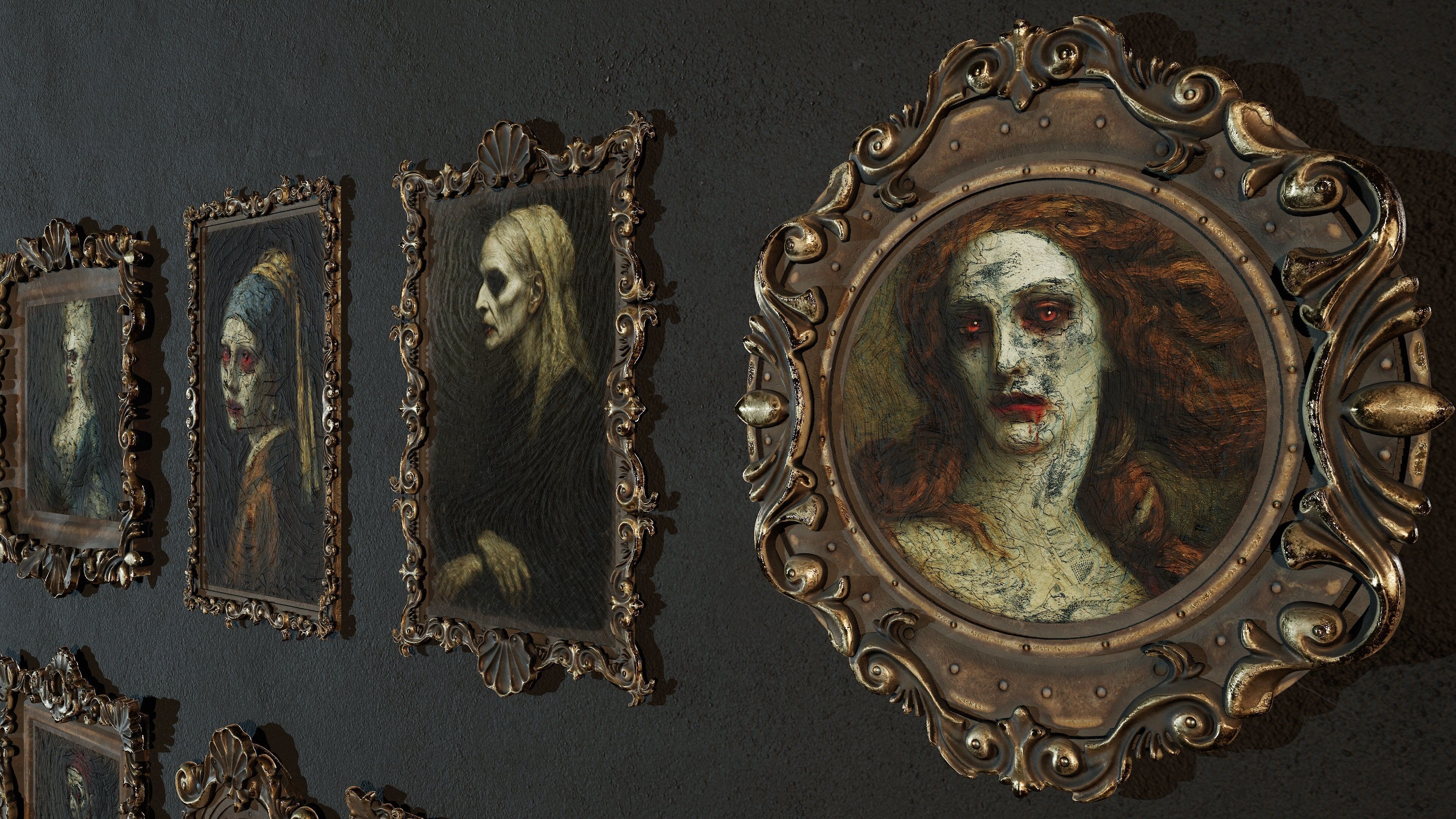 Frame Pack Vol 02 Vampire Portrait Series Low-poly 3D model_1