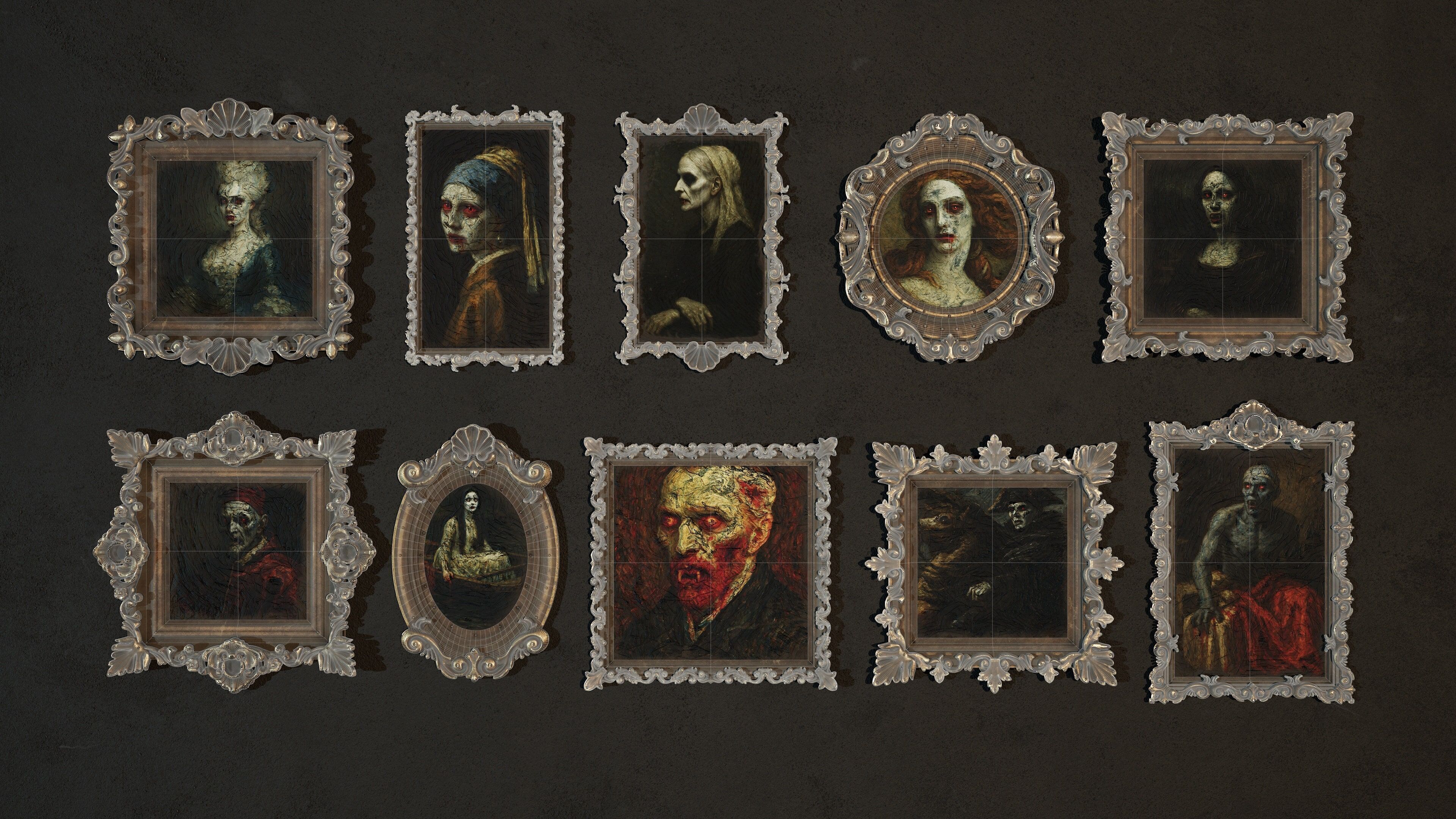 Frame Pack Vol 02 Vampire Portrait Series Low-poly 3D model_6