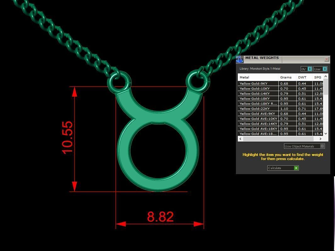 Taurus Pendant V1 3D print model_4