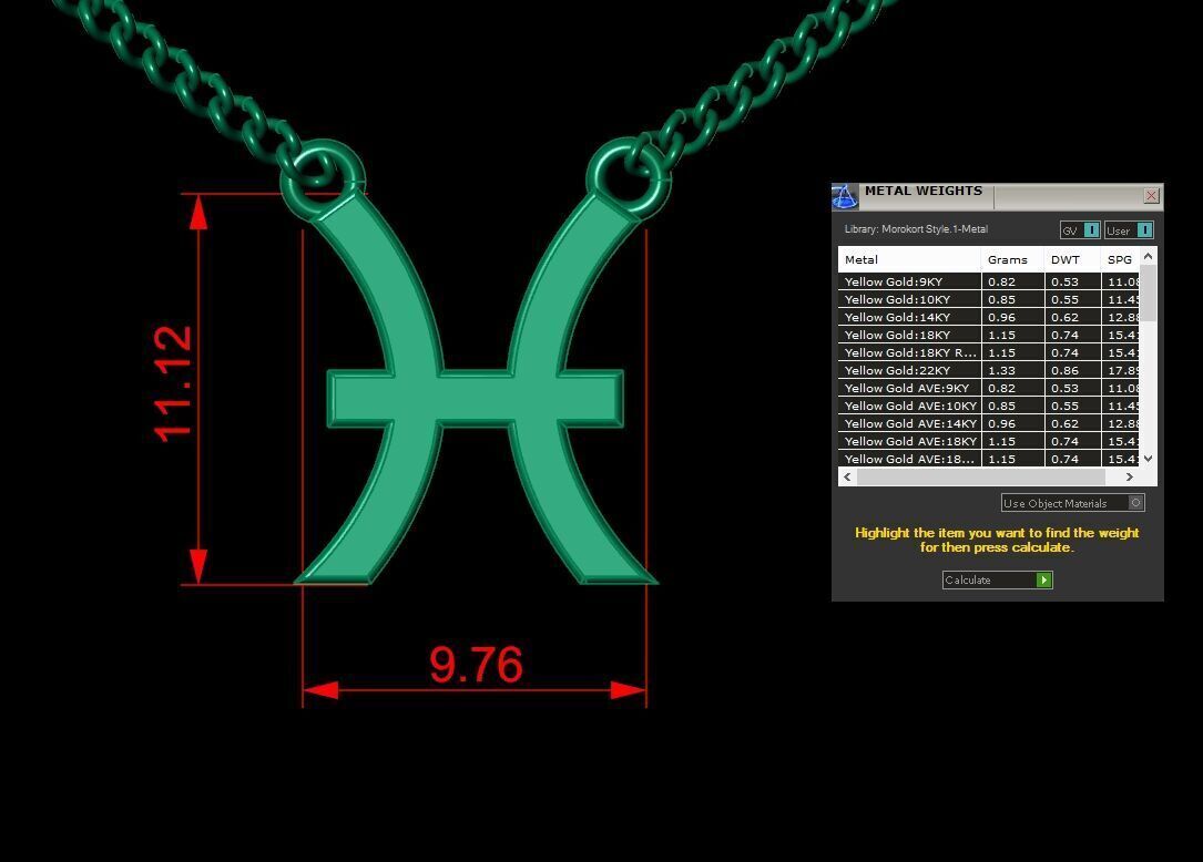 Pisces Pendant V1 3D print model_4