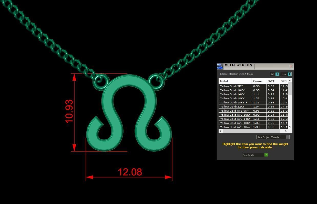 Leo Pendant V1 3D print model_4