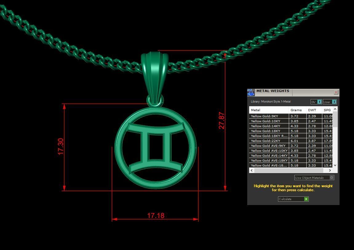 Gemini Pendant V2 3D print model_5