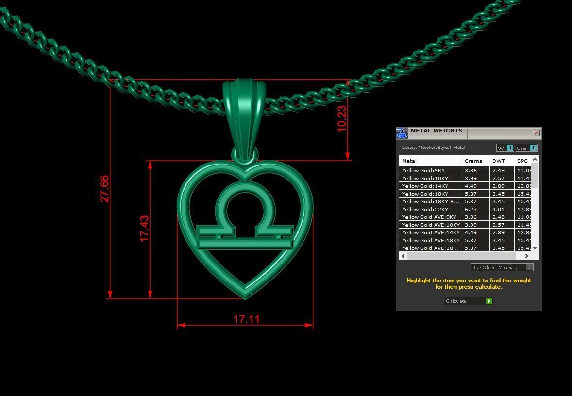 Libra Pendant V3 3D print model_5