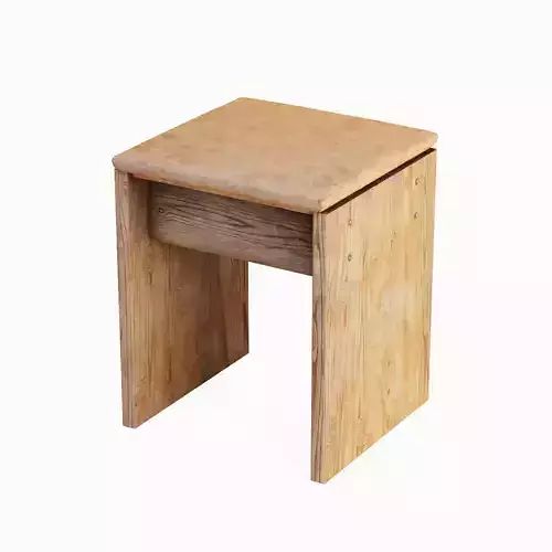 Wooden Stool A 03 Low-poly 3D model