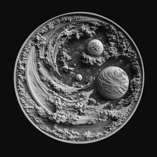 Celestial Landscape Relief 3D print model