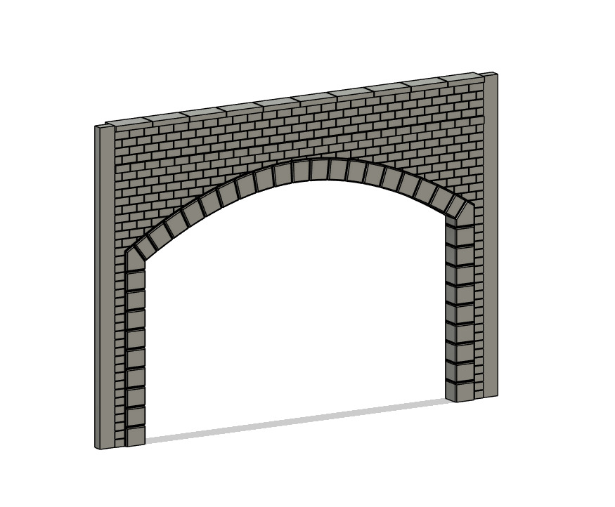 Model Railway Tunnel Portal Double Track Modular Design 3D print model_6