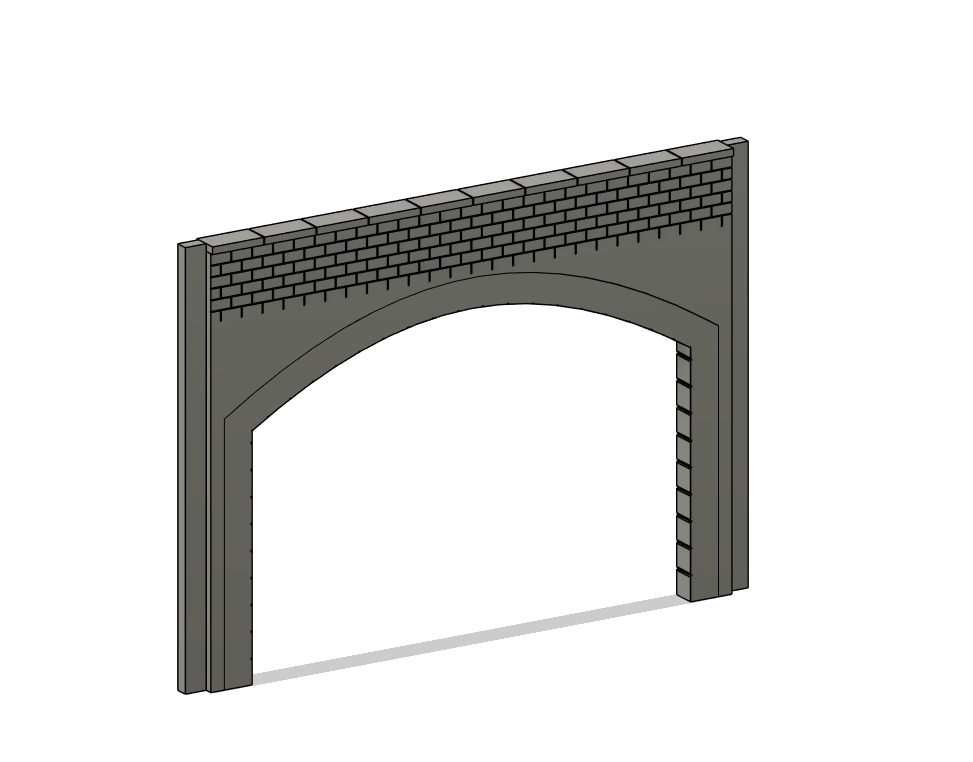 Model Railway Tunnel Portal Double Track Modular Design 3D print model_7