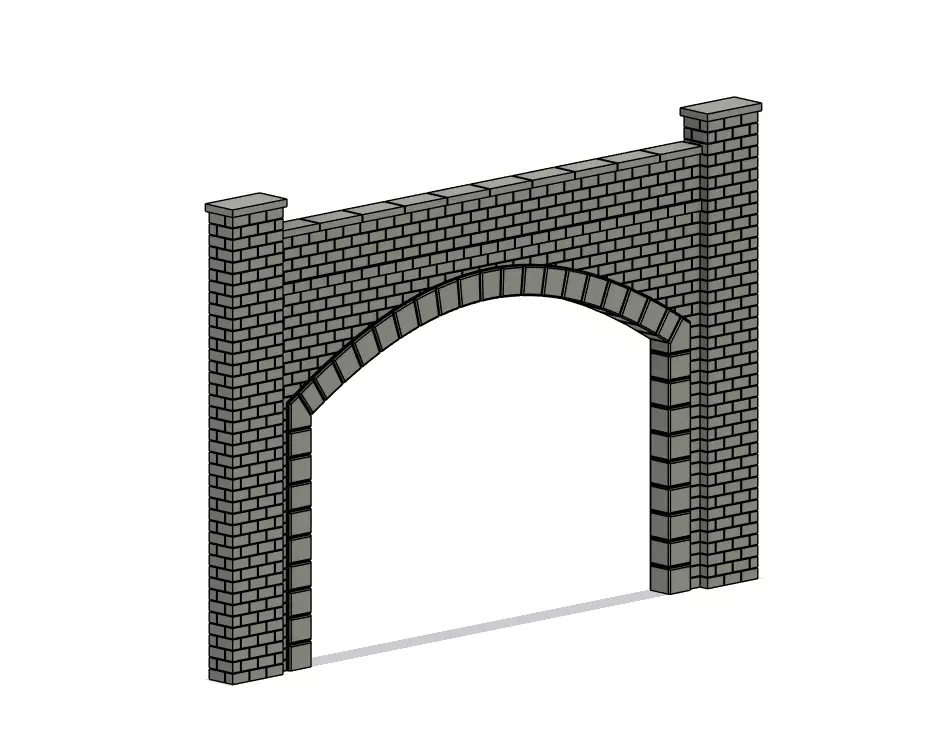 Model Railway Tunnel Portal Double Track Modular Design 3D print model_0