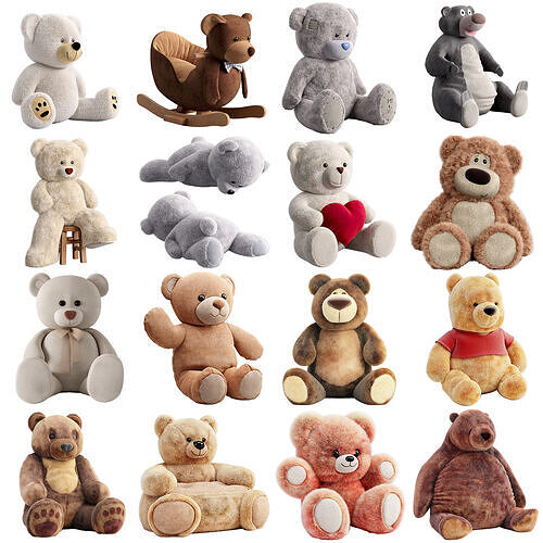 teddy bear collection 3D model