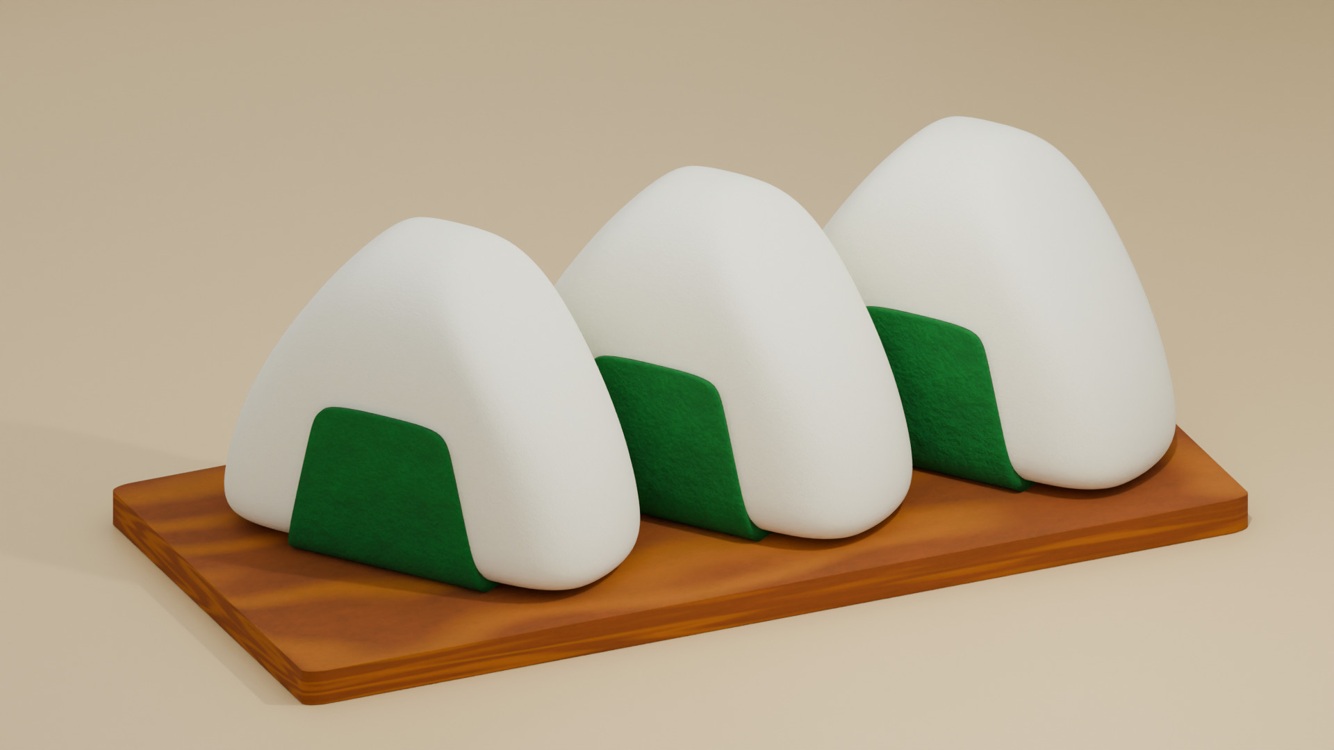 Rice Balls  Low-poly 3D model_6