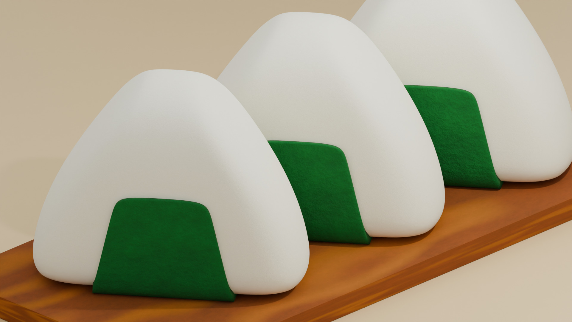 Rice Balls  Low-poly 3D model_4