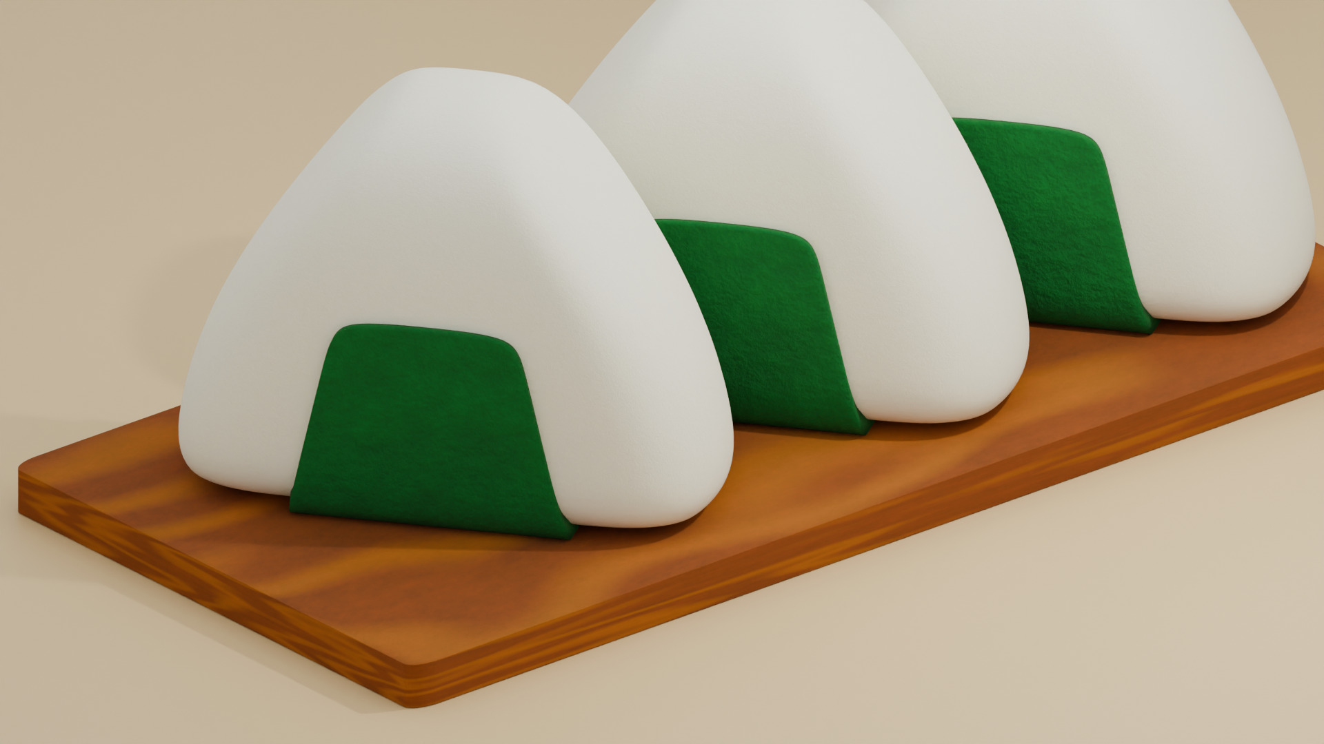 Rice Balls  Low-poly 3D model_9