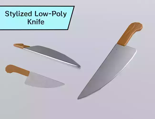 Stylized Low-Poly Kitchen Knife
