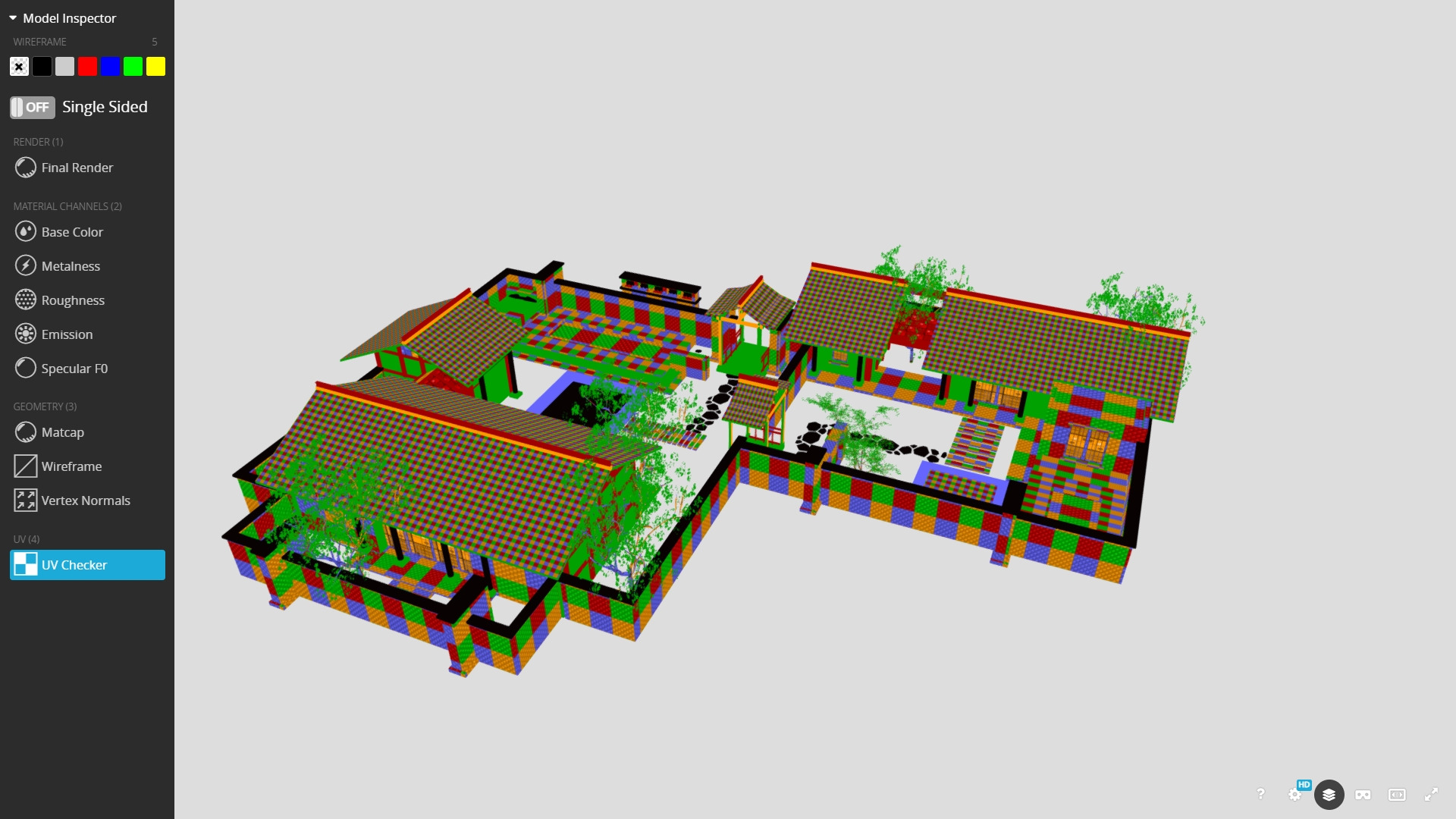 Complete Chinese Courtyard Garden Kit 3D Model Set Oriental 3D model_8