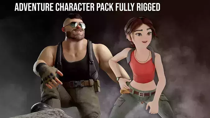 Adventure Character Pack of Two Fully Rigged Game Ready