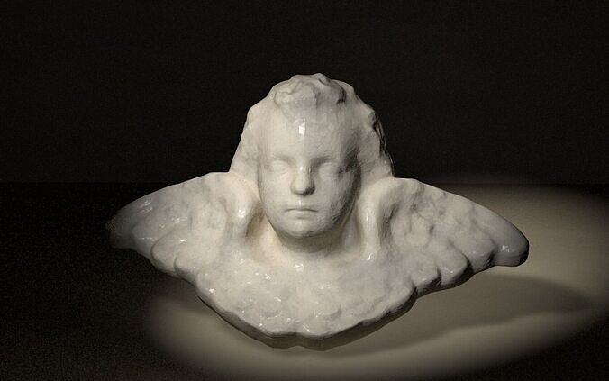Classic Stone Angel Head Free 3D print model