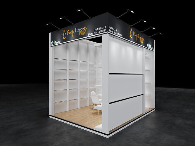 Exhibition Stand 4x3 2Sides D1V1 3D model 3D model