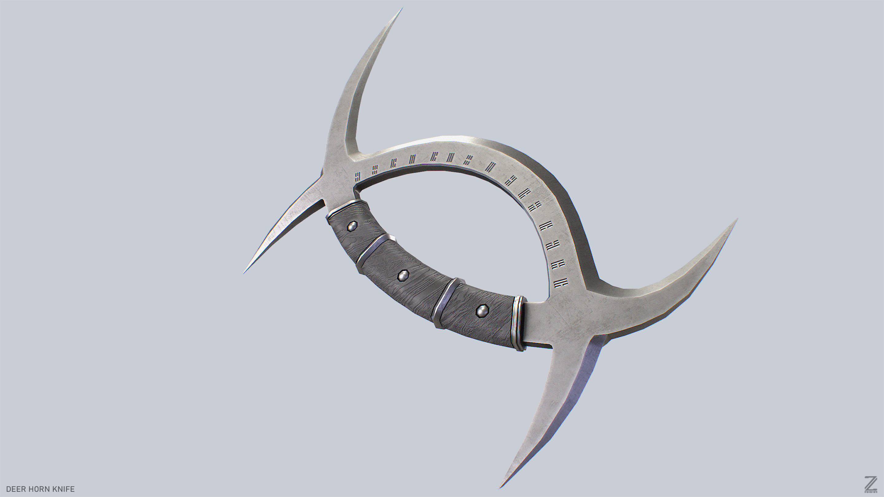 Deer horn knife Low-poly 3D model_7
